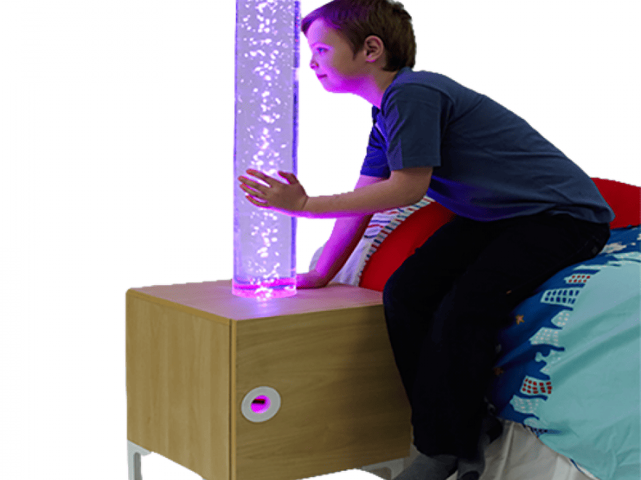 LED Bubble Tube Bedside Cabinet