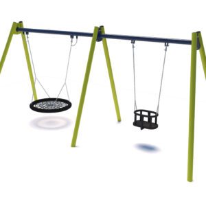 Playground swing with 1 cradle seat and 1 nest 2008