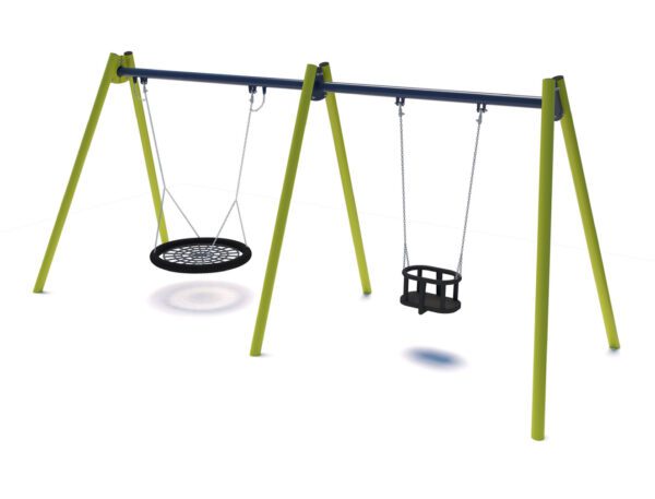 Playground swing with 1 cradle seat and 1 nest 2008