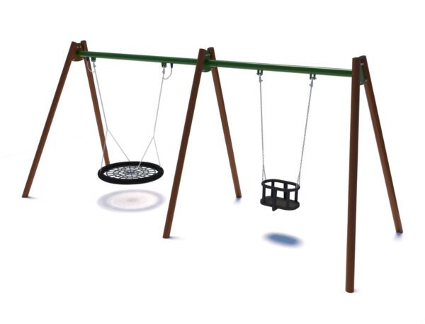 Playground swing with 1 cradle seat and 1 nest 2008 - Image 2