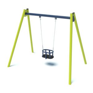 Single playground swing with cradle seat 2001