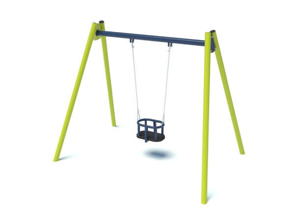 Single playground swing with cradle seat 2001