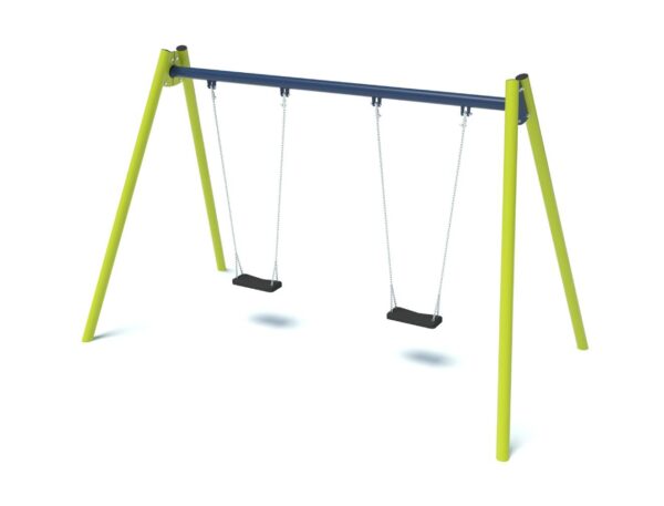 Double playground swing with flat seats 2002