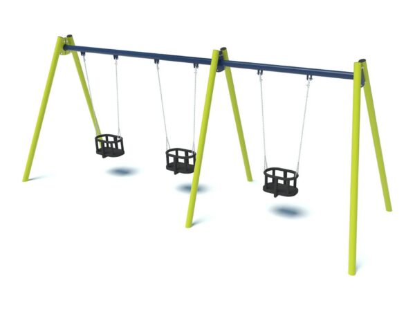Triple playground swing with cradle seats 2003