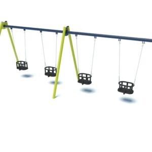 Quadruple playground swing with cradle seats 2004