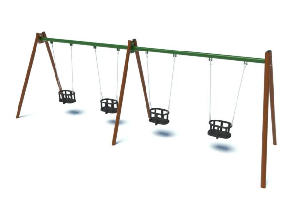 Quadruple playground swing with cradle seats 2004 - Image 2