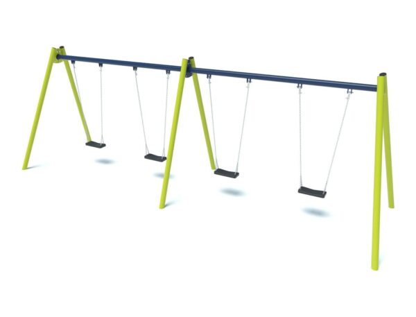 Quadruple playground swing with flat seats 2004