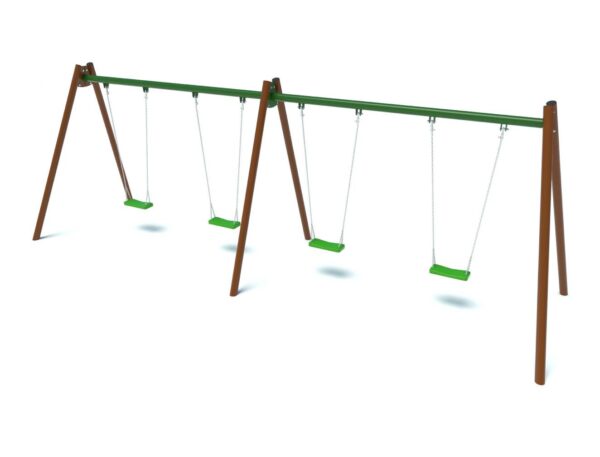 Quadruple playground swing with flat seats 2004 - Image 2