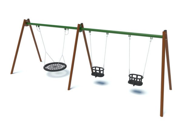 Double playground swing with cradle seats and nest 2005 - Image 2
