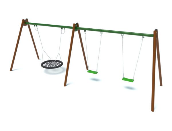 Double playground swing with flat seats and nest 2005 - Image 2